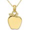 Gem And Harmony 10K Yellow Gold Polished Apple Charm Pendant Necklace with Chain
